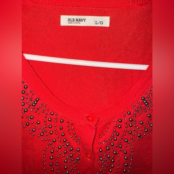 Old Navy red sweater cardigan - Picture 5 of 6